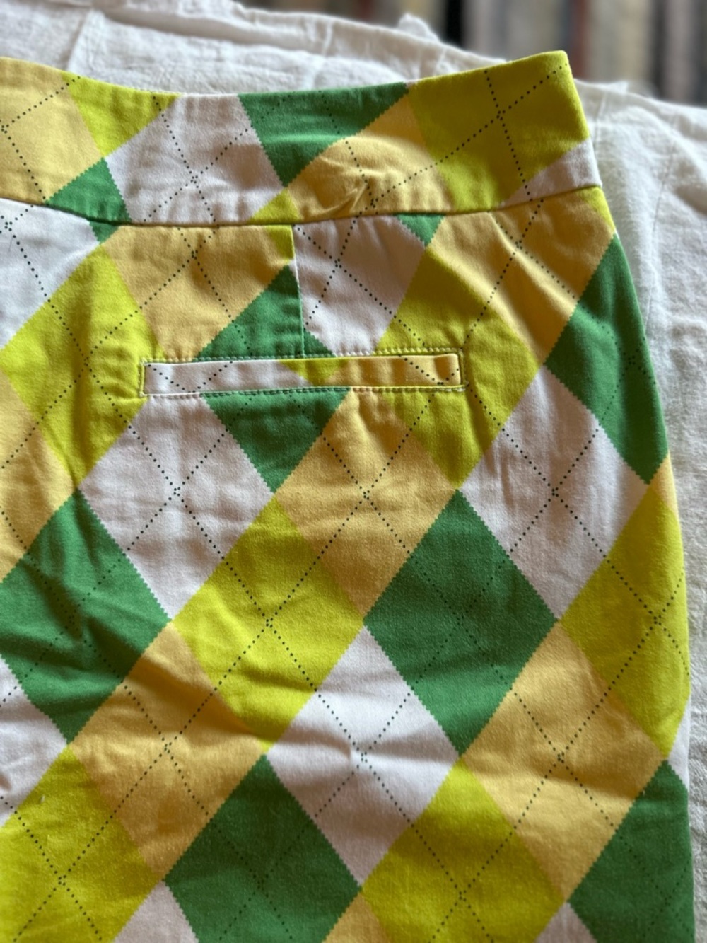 Loudmouth Green, Yellow & White Argyle Golf Skort - Picture 7 of 10
